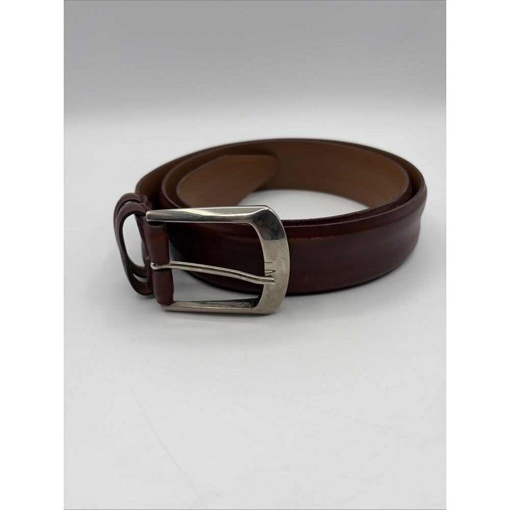 Allen Edmonds Mens Belt Brown Leather Belt USA 95/38 Made In USA Calfskin